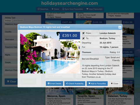 Screenshot #6 pour Holiday Search Engine - Vacations, Flights and Holidays Worldwide