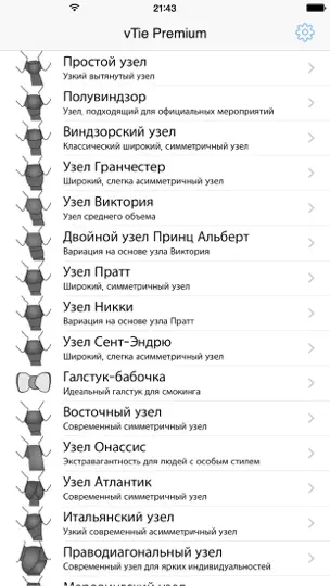 Скриншот VTie Premium – идеальный гид по галстучным узлам - Tie A Tie Guide With Style For Occasions Like A Business Meeting, Interview, Wedding, Party на iPhone 1
