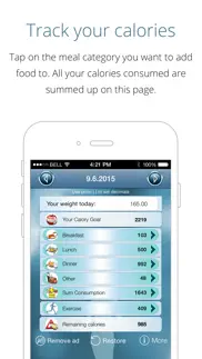calorie counter free - lose weight, gain fitness, track calories and reach your weight goal with this app as your pal iPhone Captures Décran 1