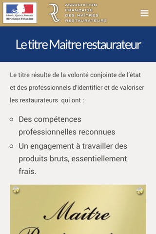 Maîtres Restaurateurs screenshot 2