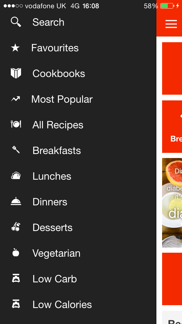 Diabetes Recipe App Screenshot
