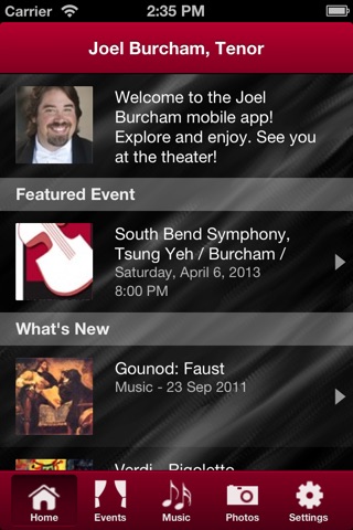 Joel Burcham, Tenor screenshot 2