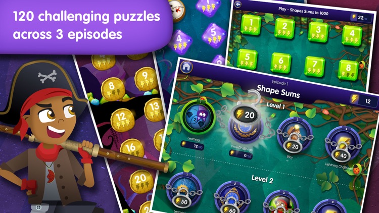 Treasure Sums - Lumio addition and subtraction math games for kids