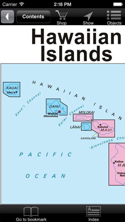 Hawaiian islands. Tourist map