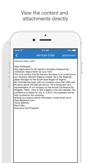 Winmail Opener iPhone Ekran Görüntüsü 2