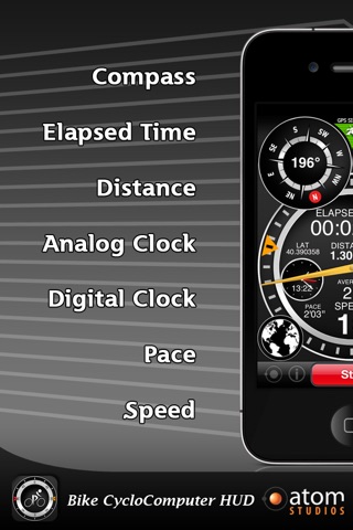 Bike CycloComputer HUD - gps, odometer, altimeter, inclinometer and maps computer for your bike screenshot 2