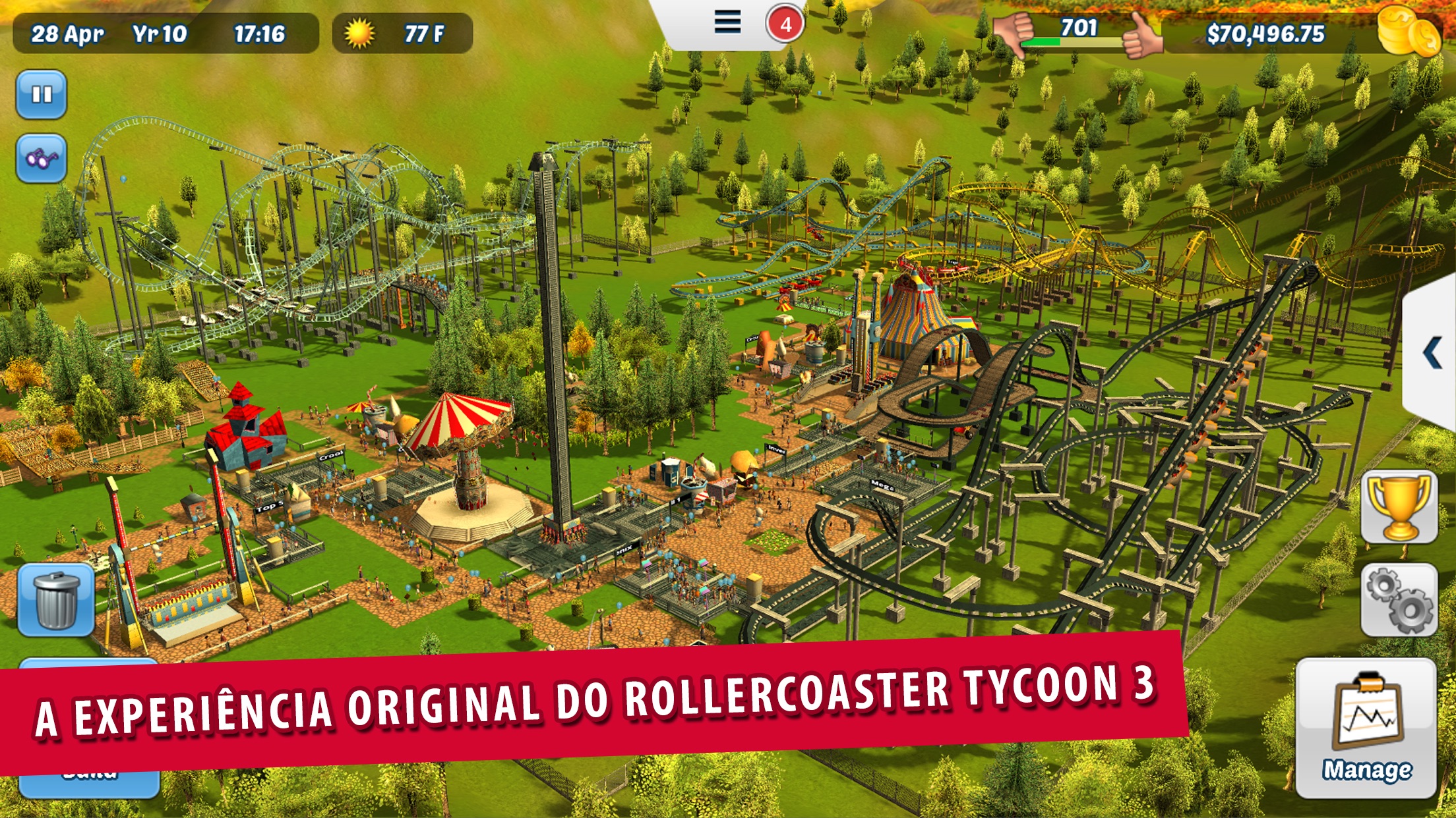 Screenshot do app RollerCoaster Tycoon® 3