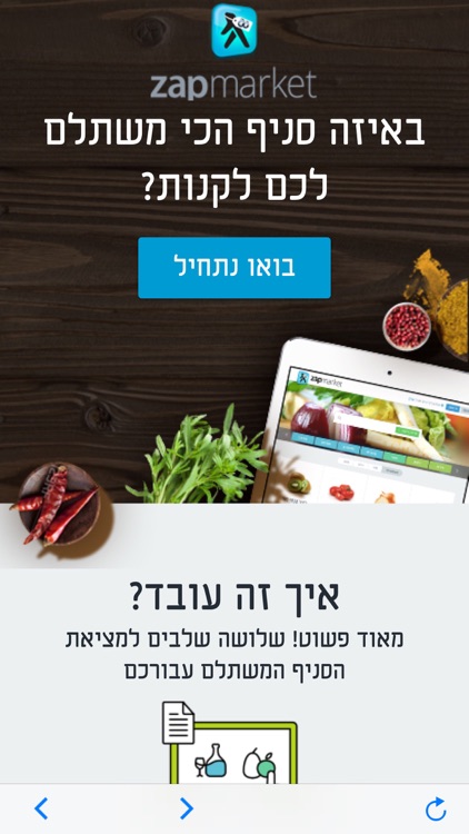 Zap Market – זאפ מרקט – השוואת מחירים של מוצרים ברשתות המזון