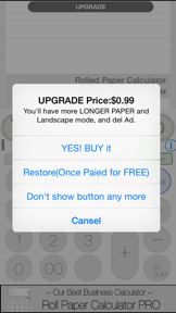 Rolled Paper Calculator PRO screenshot