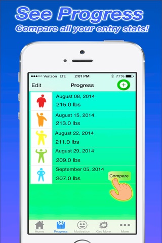 Weight Loss Results Tracker+ - Compare Your Photos, Weight & Measurements! screenshot 3