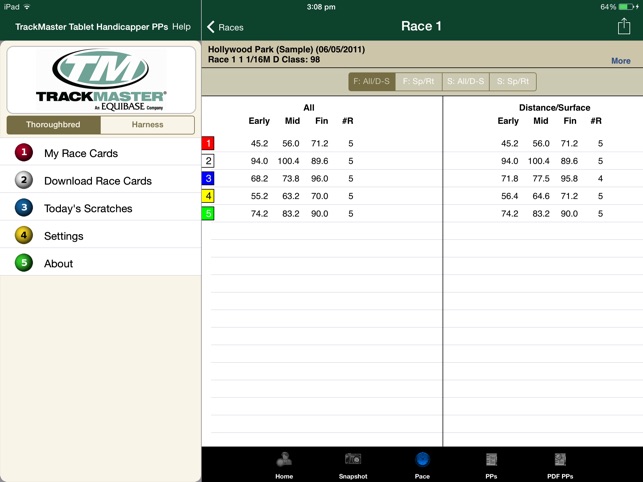 TrackMaster Tablet Handicapper PPs(圖4)-速報App