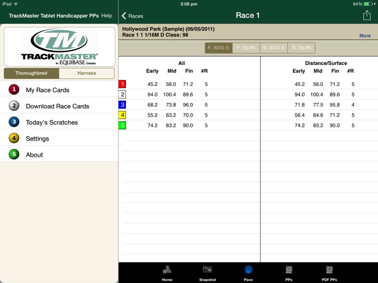 TrackMaster Tablet Handicapper PPs screenshot-3