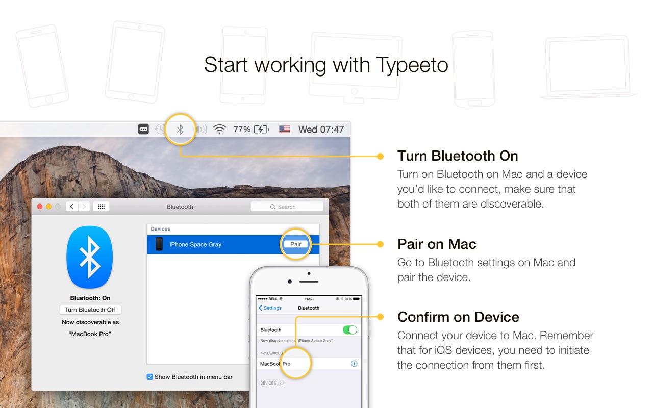 Screenshot do app Typeeto: remote BT keyboard