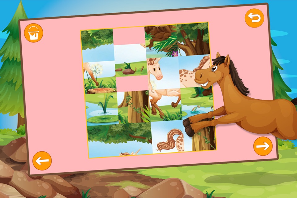 Kids Sliding Puzzle Horses free screenshot 3