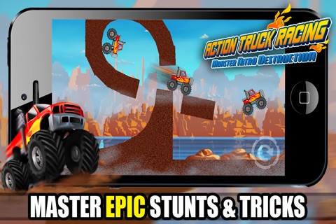 Action Truck Racing PRO - Monster Nitro Stunt Destruction HD screenshot 2