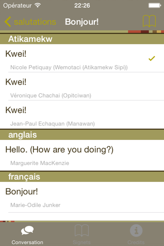 Conversation en atikamekw screenshot 3