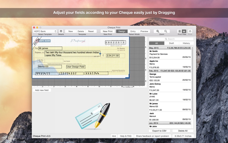 Screenshot #1 pour Cheque Print 2