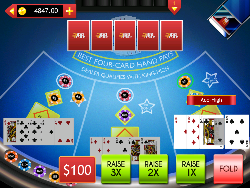 4 Card Hand Poker - Multihand