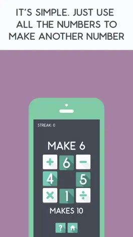 Game screenshot Make The Number - A Fast Paced Math Puzzle Game Like 24 For All Ages From Child To Adult That Is Better Than Flash Cards hack