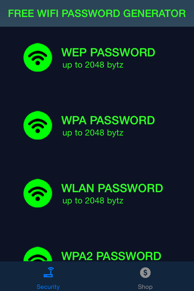FREE WIFI PASSWORD GENERATOR