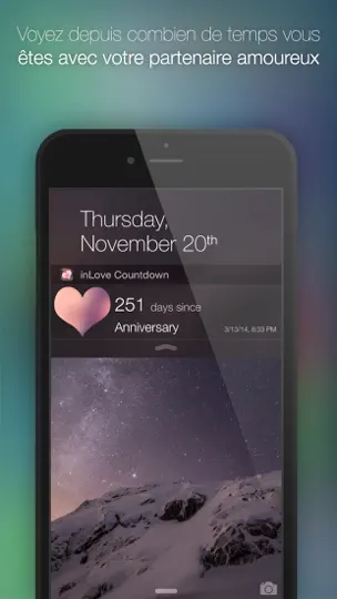 Capture d'écran de InLove - App Pour Deux : Compte à Rebours D'événement, Journal Intime, Conversation Privée, Rendez-vous Et Flirt Pour Les Couples Amoureux sur iPhone 3