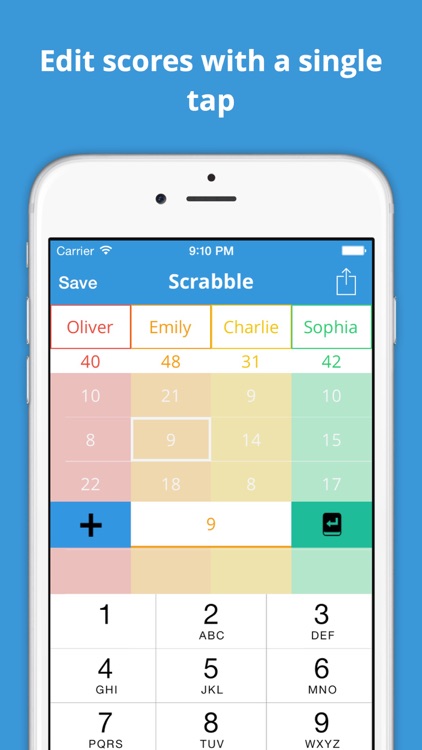 iSaveScore - Save your games scores for future play