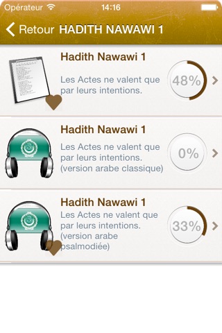 Hadiths Nawawi Français, Arabe screenshot 3