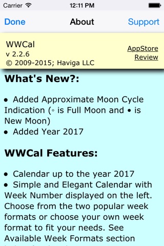 WWCal screenshot 3