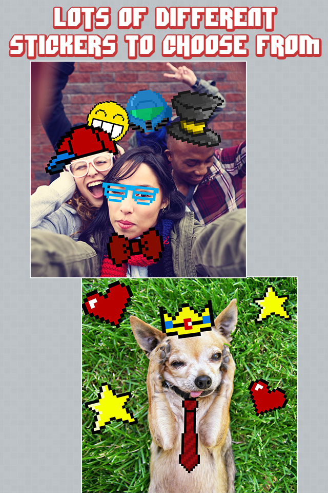 InstaPix Photo Editor - 8 Bit Pixel Stickers for your Pictures