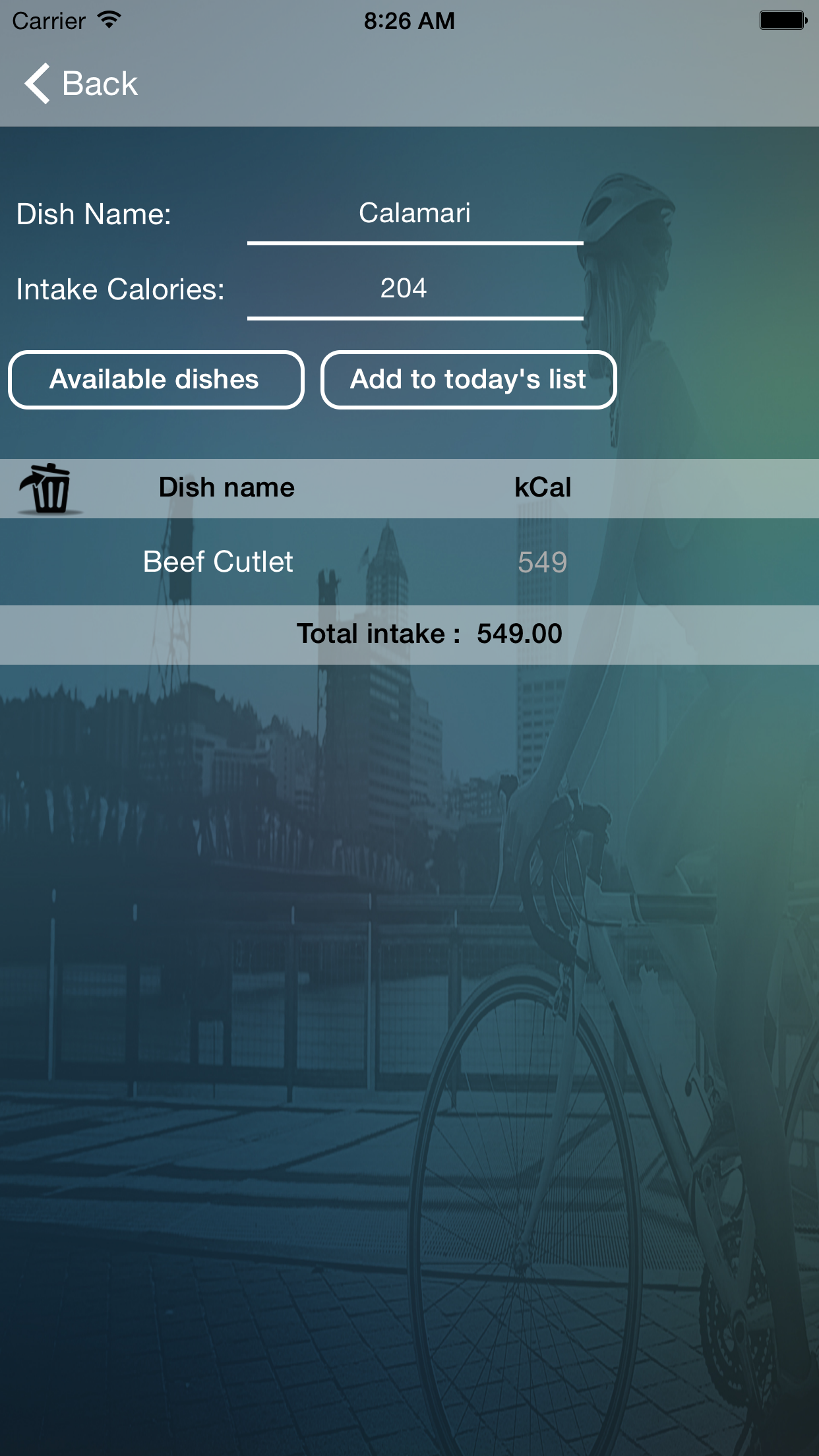 Calories Burned And Intake