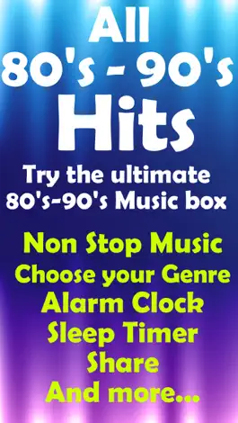 Game screenshot 80s - 90s mega music hits player - Tune in to the best radio hits of the awesome 80's top 100 songs plus Rock and Pop mod apk
