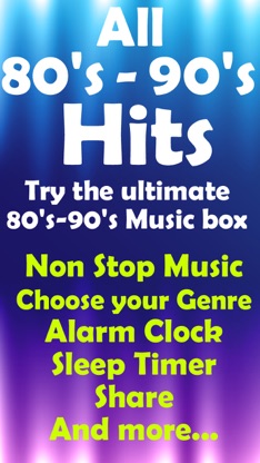 80s - 90s mega music hits player - Tune in to the best radio hits of the awesome 80's top 100 songs plus Rock and Pop screenshot 1