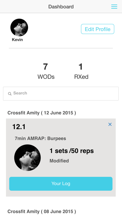 WODTracker iPhone screenshot