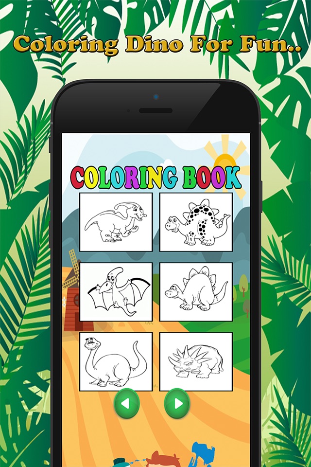 Cute Dino Paint and Coloring Book Learning Skill - Fun Games Free For Kids screenshot 4