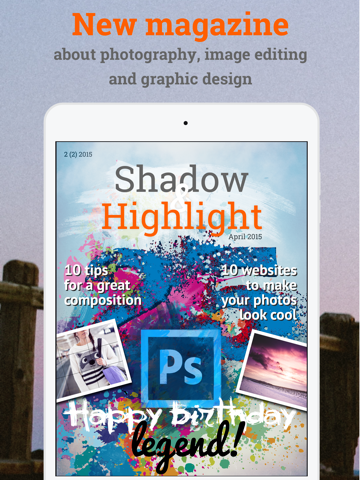 Shadow & Highlight A new magazine about Photoshop, photography, photo editing and graphical design iPad screenshot 1 - Book app