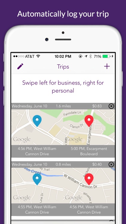 Deductible - log mileage & expense for tax & reimbursement