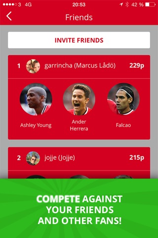 Twelve - The social football game with live scores and extreme player stats. screenshot 3