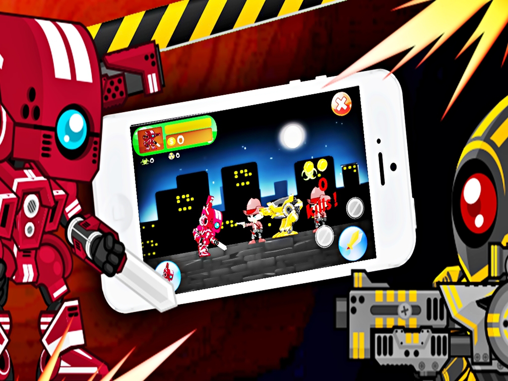 Red Robot Fighter Ranger : Collect coins and various special weapons Along the way screenshot 3
