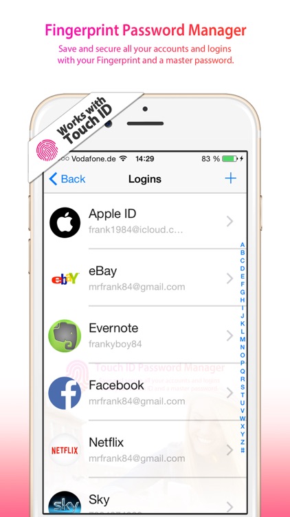 Fingerprint Password Manager for iOS 8