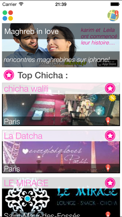 Screenshot #1 pour Annuchicha : Trouves les bars à chicha à Paris et partout en france!