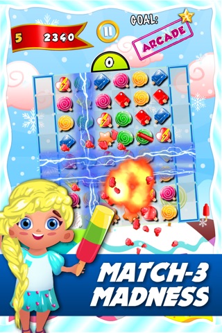 Frozen Ice-cream Puzzle - match-3 candy game for soda mania'cs gratis screenshot 2