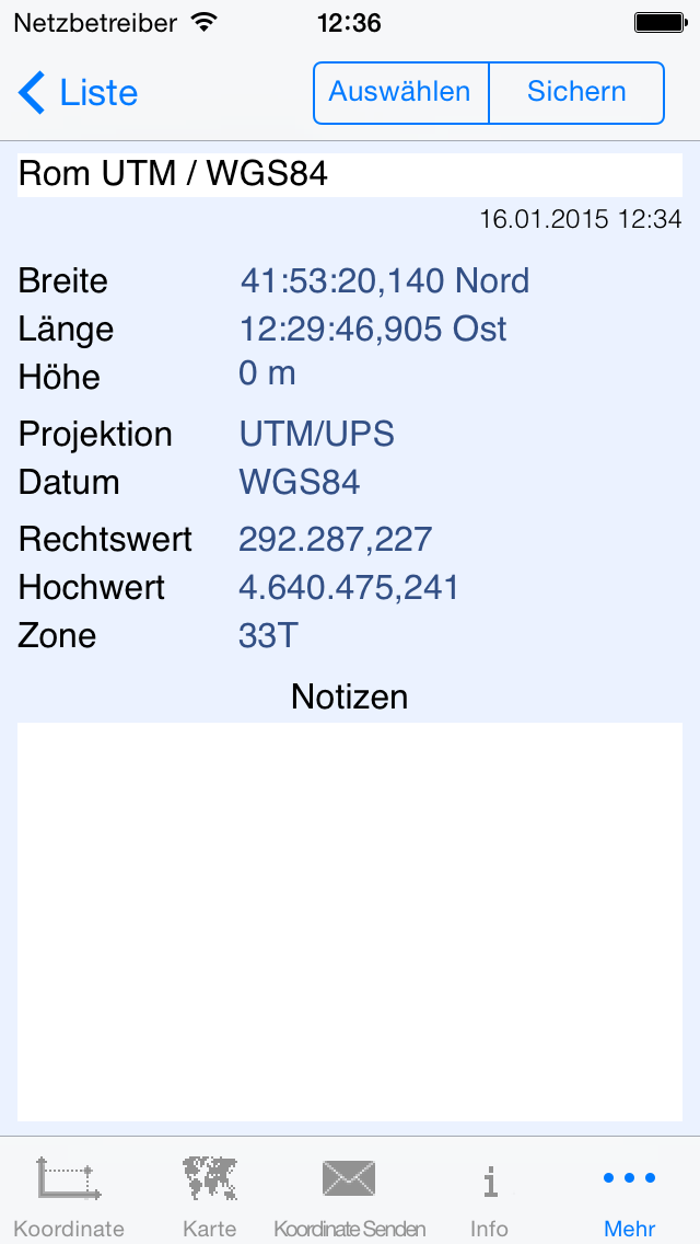 GeoPosition App-Screenshot