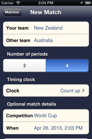 NetballScorer screenshot 2