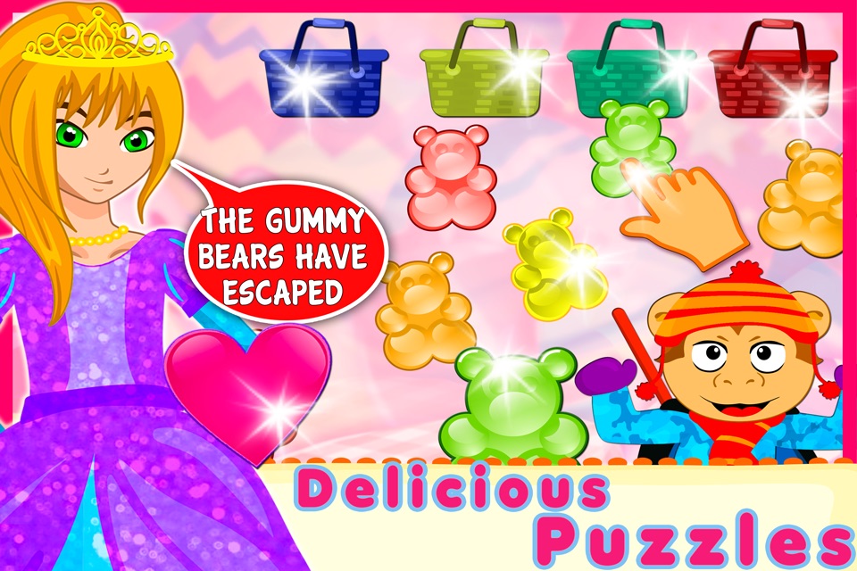 Valentine's Princess Candy Kitchen -  Educational Games for kids & Toddlers to teach Counting Numbers, Colors, Alphabet and Shapes! screenshot 3