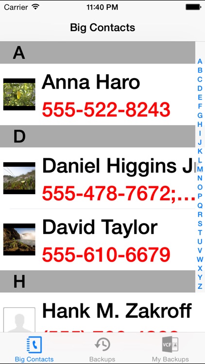 iContacts++ (Large Font, Easier Reading, Easy contacts backup)