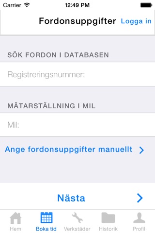 Olofsson Bil Servicebokning screenshot 2