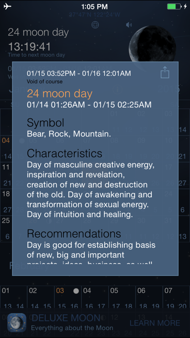 Screenshot #2 pour Moon Days - Lunar Calendar and Void of Course Times