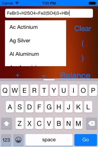 ChemBal Chemical Equation Balancer screenshot 2