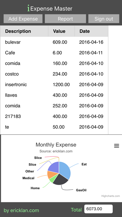 iExpenses Master app screenshot