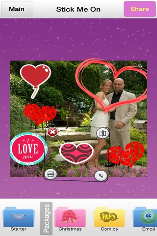 Stick Me On - Add Emoji Keyboard style stickers to your photo edits; hearts, masks, faces, mustache sticker for free screenshot 2